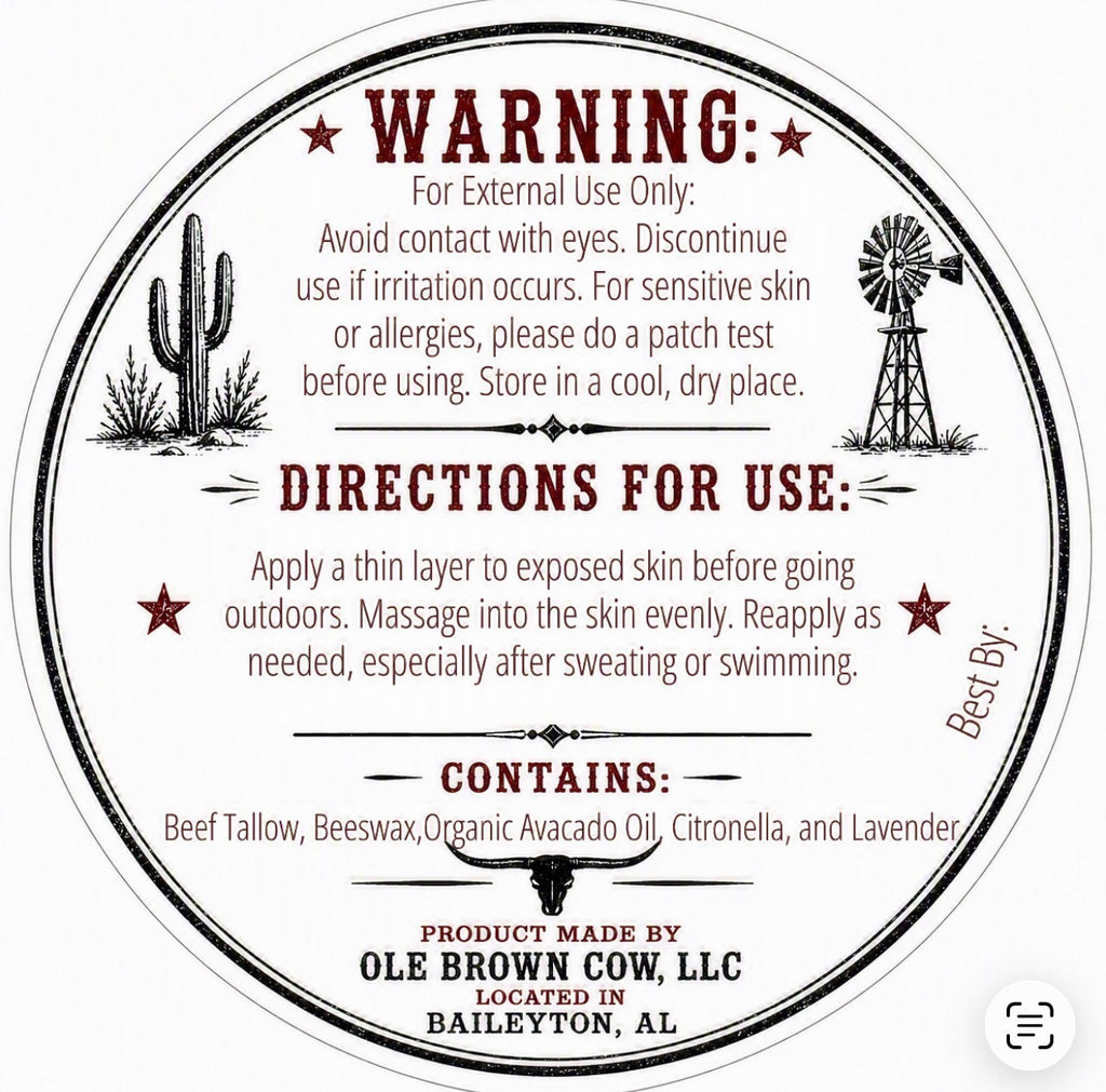 4oz Tallow Bug Balm