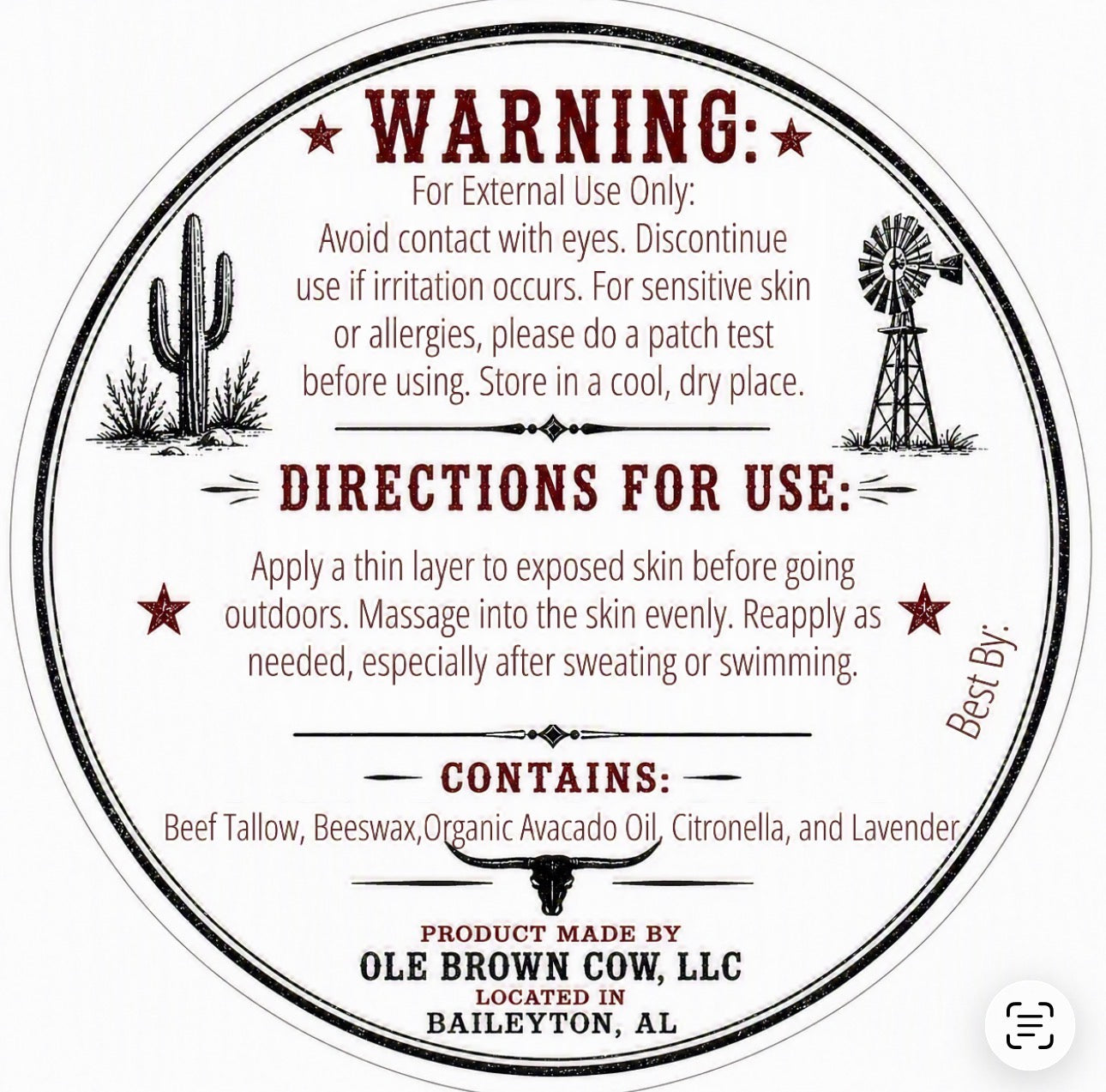 4oz Tallow Bug Balm