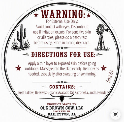 4oz Tallow Bug Balm
