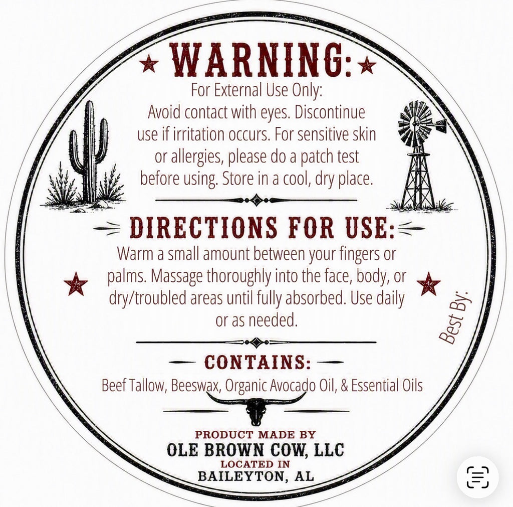 Whipped Tallow Balm (Assorted Scents and Sizes)